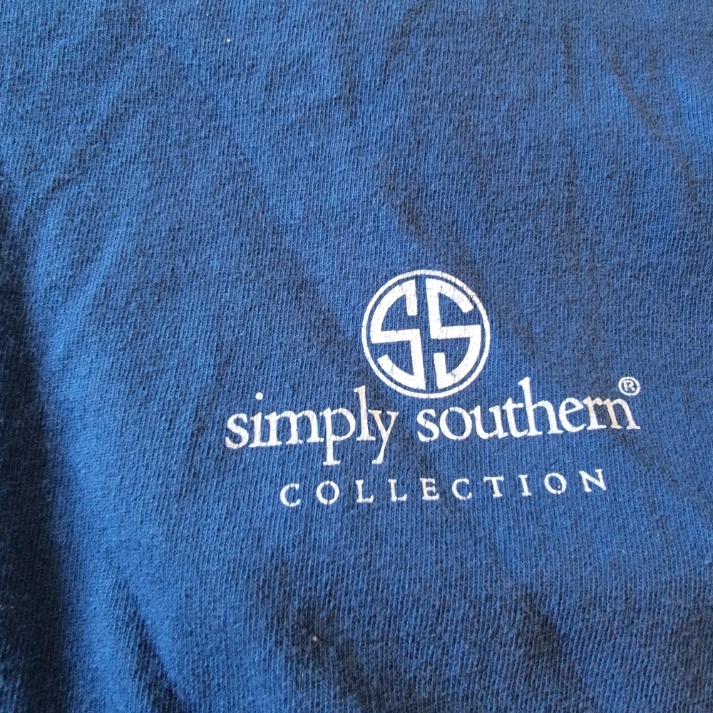 * Simply Southern large blue t-shirt " god is my anchor" good condition - Picture 3 of 4